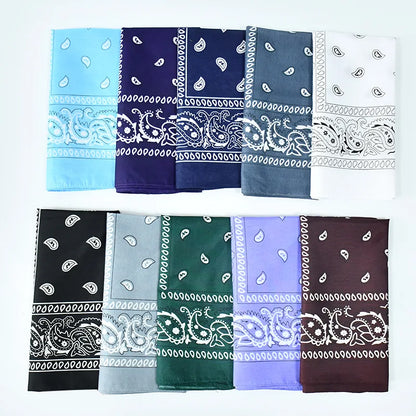 Outdoor Cycling 53cm Cotton Square Scarf Women Men Paisley Print HipHop Bandanas Scarves Headband Handkerchief Hair Mask Badiee Stylez