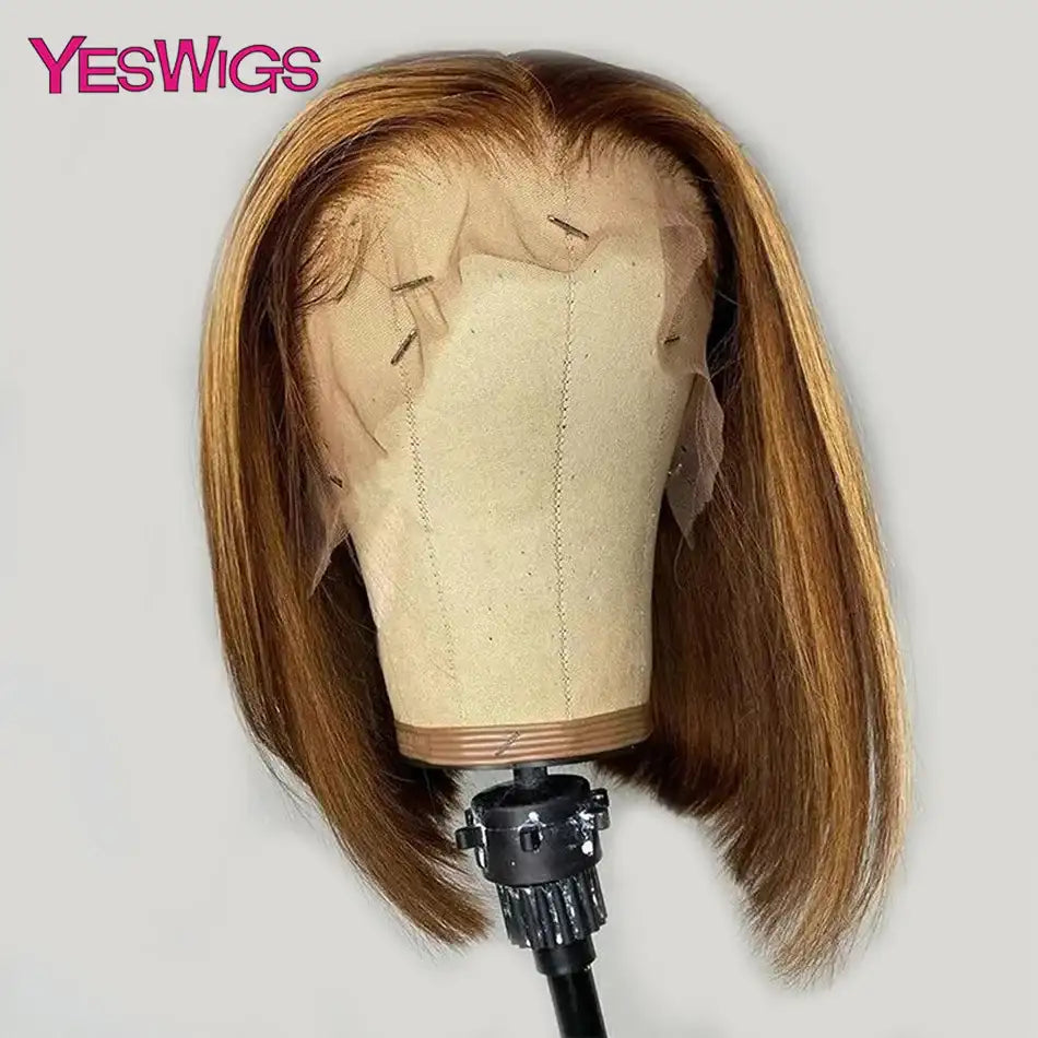 Short Bob Wig Hot Red Burgundy 99j Colored Brown Lace Front Human Hair Wigs Bone Straight Bob Wig Lace Frontal Wigs For Women