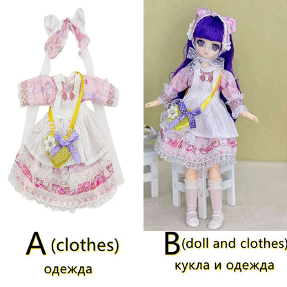30cm Two-dimensional Doll Comic Face 1/6 Bjd Doll or Dress Up Clothes Children's Girl Birthday Gift Toys Kids Toys 20