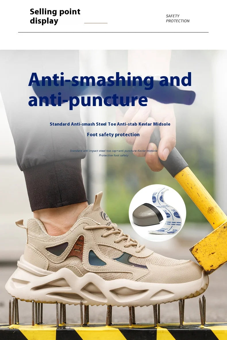 Lightweight Safety Shoes Men Women Work Shoes Steel Toe Cap Working Boots Sneakers Man Women Breathable Shoes Tactical Boots - Badiee Stylez