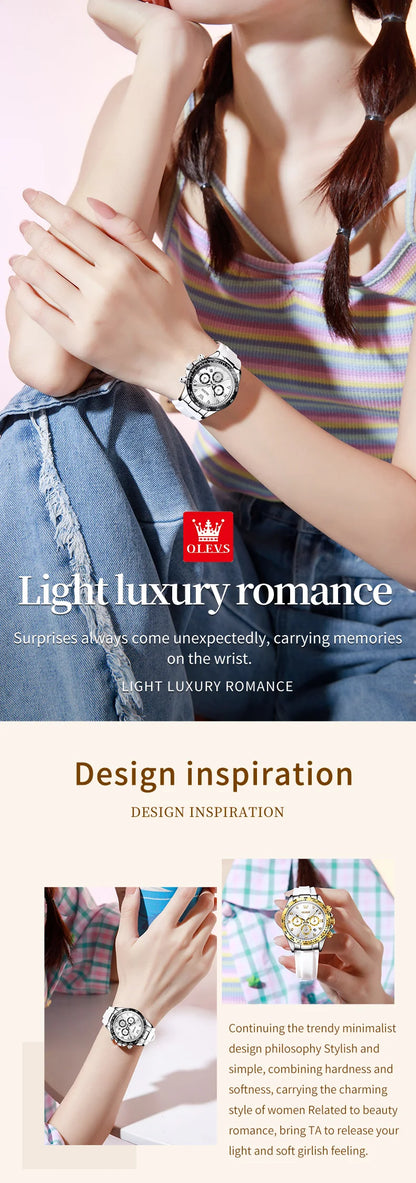 OLEVS 5618 Woman Watch Fashion Original Quartz Watch Waterproof Luminous Chronograph Date Sports Watches For Woman With Box