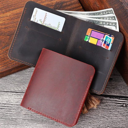 Genuine Leather Clutch Wallets Bifold Purse Vintage Crazy Horse Leather Men wallets Retro Coin Pocket Women Men Wallets