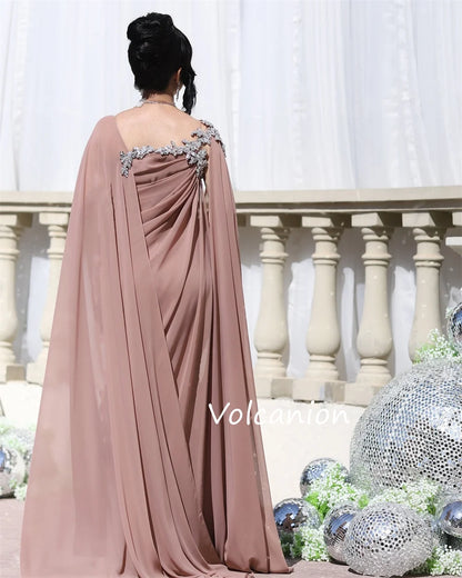 Customized Chiffon Pleat Sequined A-line Square Neck Long Dresses Bespoke Occasion Evening Formal Exquisite Badiee Stylez
