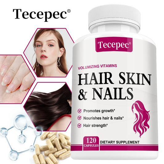 Hair Skin & Nails Vitamin Capsules - with Biotin and Collagen, Nutritional Supplement for Men and Women, Non-GMO, Gluten-Free