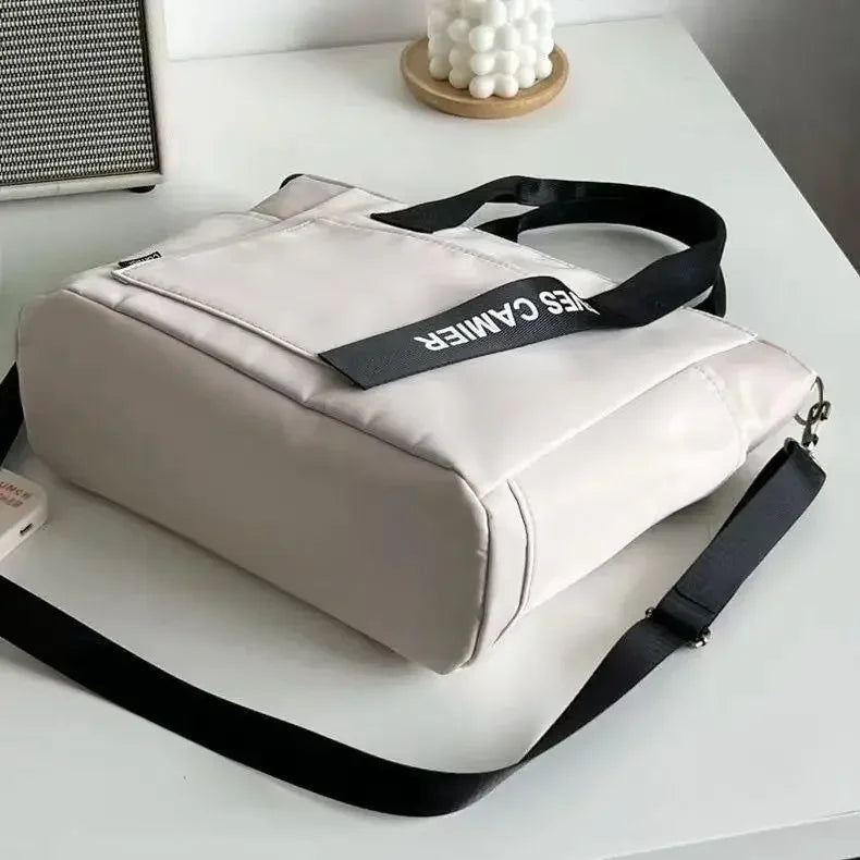 New Casual Tote Large Capacity Shoulder Bag Nylon Waterproof Canvas Handbag Simple Fashion Messenger Bags For Schoolgirl