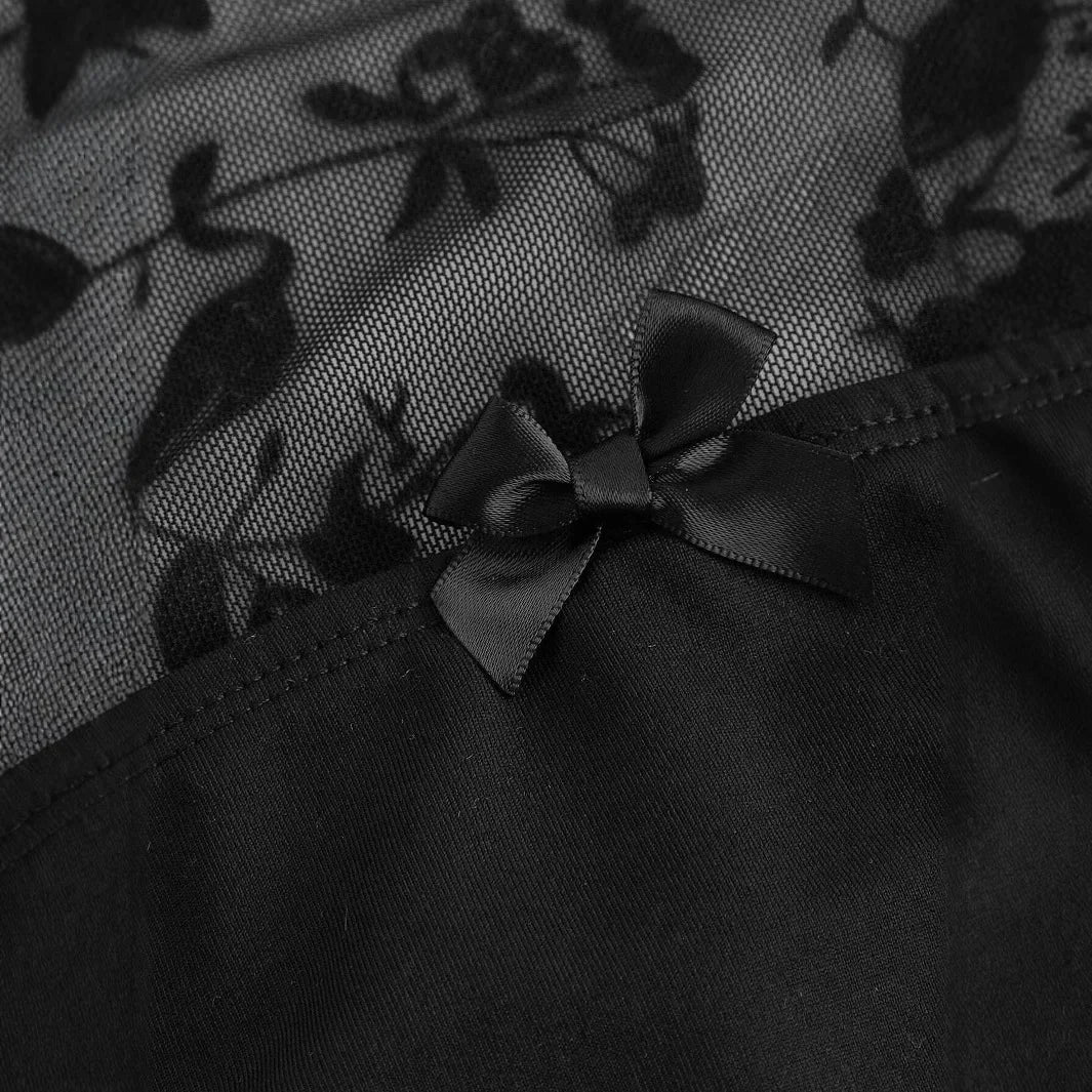 Design Sensation Lace Splicing Long Sleeve Mesh T-Shirt Sexy Elegant Style Full Sleeve Square Collar Polyester Fiber Top