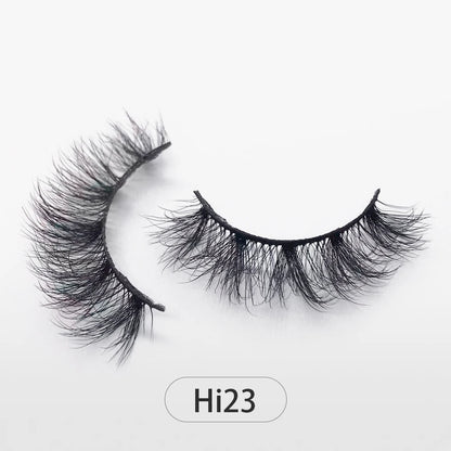 Dropshipping Reuseable Natural Long 12-15mm 3D Faux Mink Lashes Fluffy Volume False Eyelashes Cruelty Free Wispy Makeup Lashes Hi23 15mm CHINA
