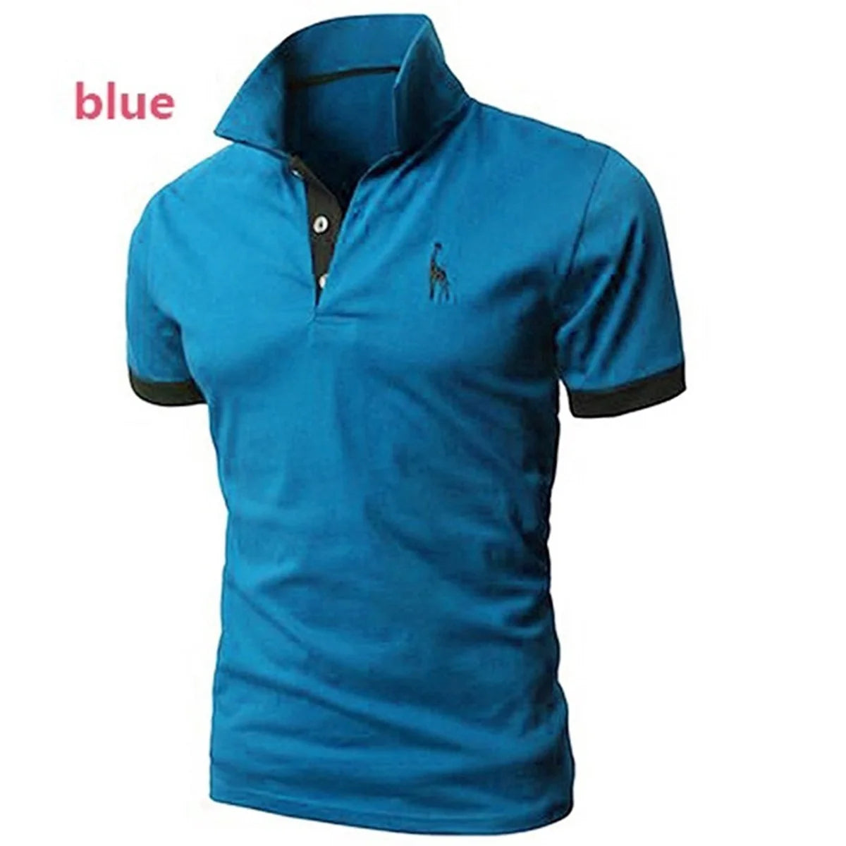 Fashion Icon Cartoon Embroidery Polo Shirt - Slim Fit, Casual Style, Solid Colors for Men - New Summer Collection