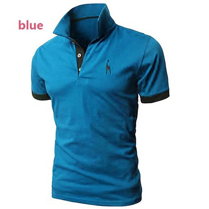 Fashion Icon Cartoon Embroidery Polo Shirt - Slim Fit, Casual Style, Solid Colors for Men - New Summer Collection