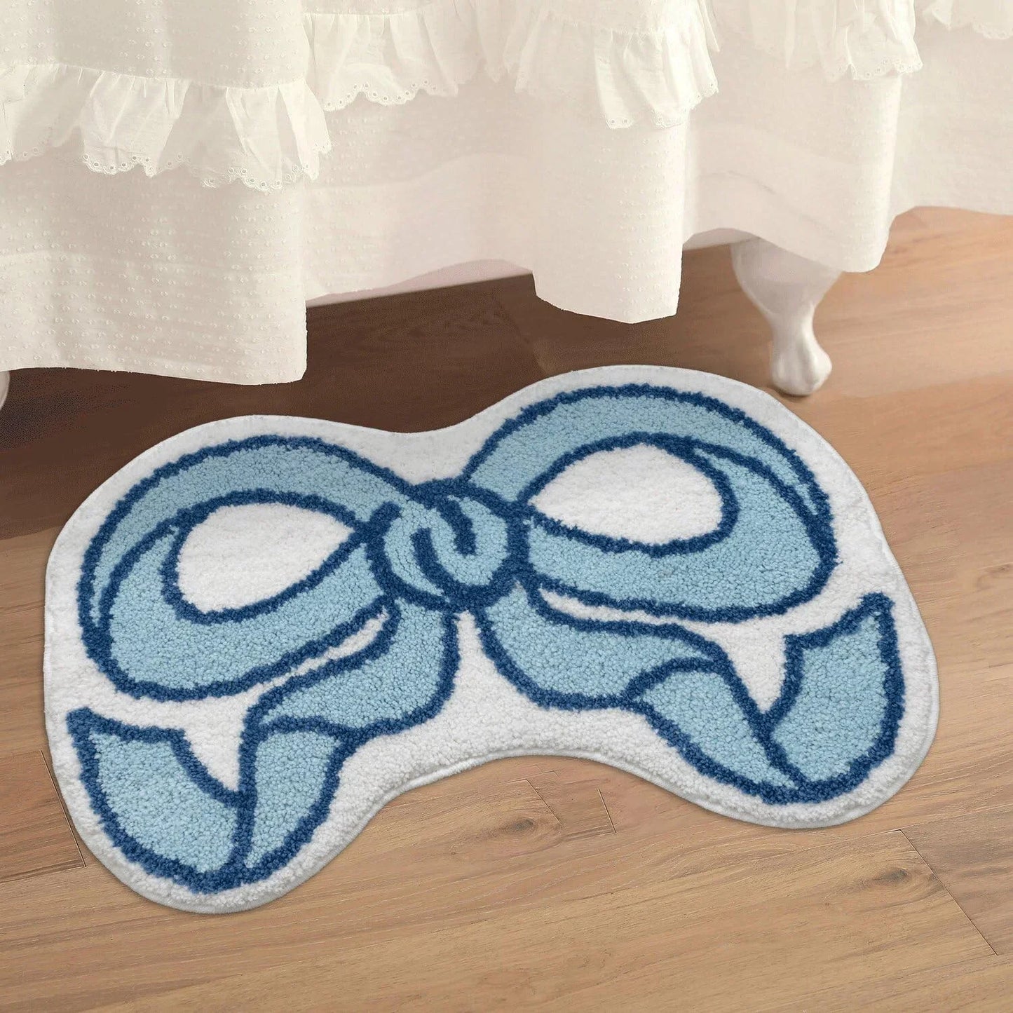 VIKAMA Creative Bow Rug Living Room Bedroom Kitchen Bathroom Absorbent Machine Washable Doormat Carpet Home Decor Mat Rug Badiee Stylez