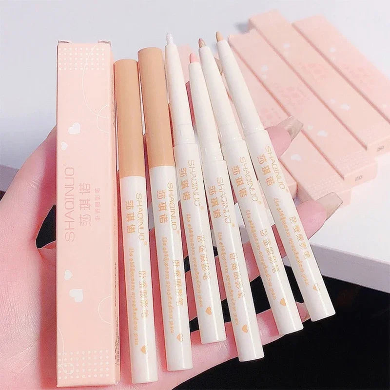 Glitter Pink Lying Silkworm Pen Color Natural Brightening Matte Eye Shadow Pencil Shimmer Glue Eyeliner Waterproof Korean Makeup