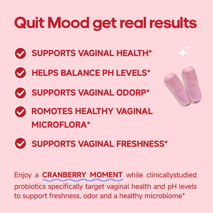 Quitmood Queen's Female-Focused Once-daily Women's complete V- Probiotics for Women - pH Balance, Odor Control, Yeast & Flora