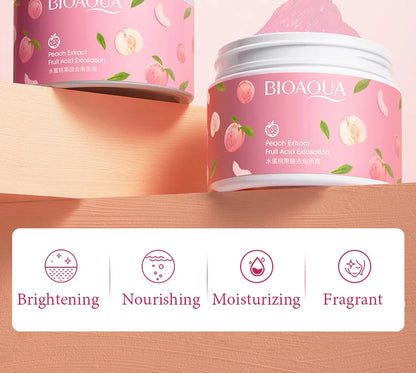 BIOAQUA Honey Peach Exfoliating Cream Facial Scrub Exfoliant Body Scrub Moisturizing Nourishing Exfoliator Skin Care Exfoliants