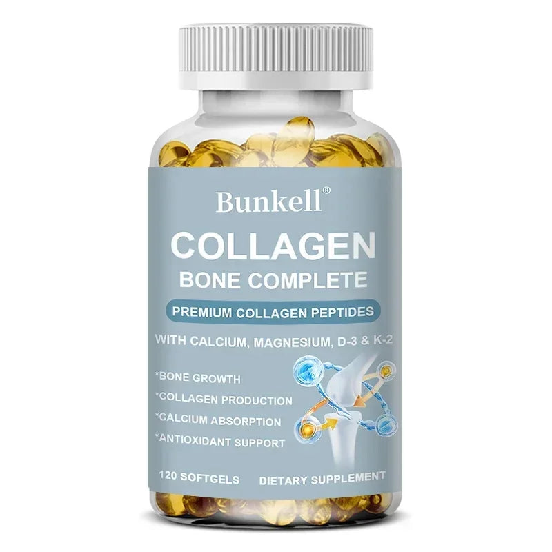 Marine Collagen 300 Mg with Calcium, Vitamin C and D - Skin, Bone, Joint Support Antioxidant Support 120 count-1 bottle