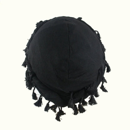 Babalet Halo Turban for Men Women Satin Lined Durag Head Wraps Skull Cap Pre-Tied Tassels Braid Beanie Vintage Twist Bonnet Badiee Stylez