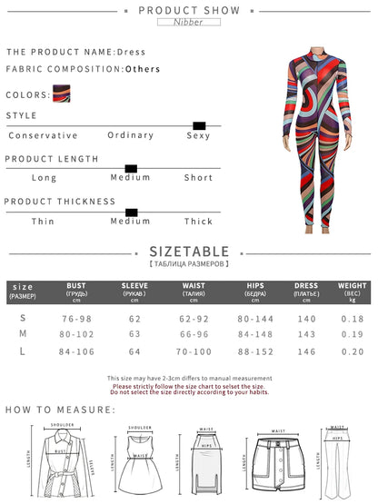 Nibber Sexy Colorful Print Jumpsuit Women Zip Y2K Full Sleeve O-Neck Turtleneck Autumn Trend Skinny Stretch Workout Overalls Badiee Stylez