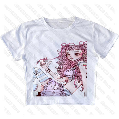 Gothic E-girls Aesthetic graphics Harajuku Women's Tank Women Grunge Crop Tops Y2k style Clothes Gothic Y2k style Punk Baby Tank white 3