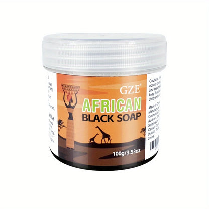 GZE African Black Soap 3-in-1 Face, Hair, and Body Cleanser - Deeply Cleanses and Moisturizes Skin and Hair, Natural Ingredients Badiee Stylez