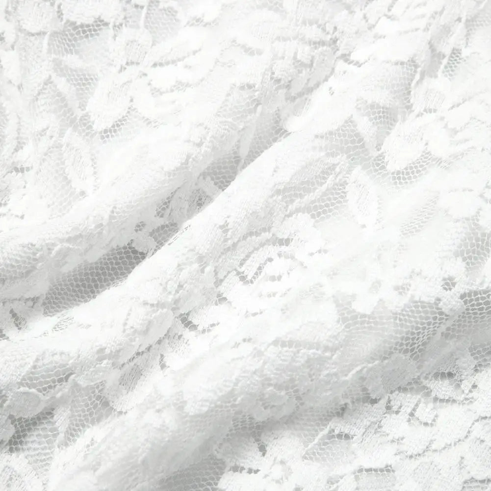 Slim Fit Bodysuit Elegant Lace Embroidered Bodysuit Deep V Neck Long Sleeve Playsuit Women's Slim Fit Spring Romper Lace