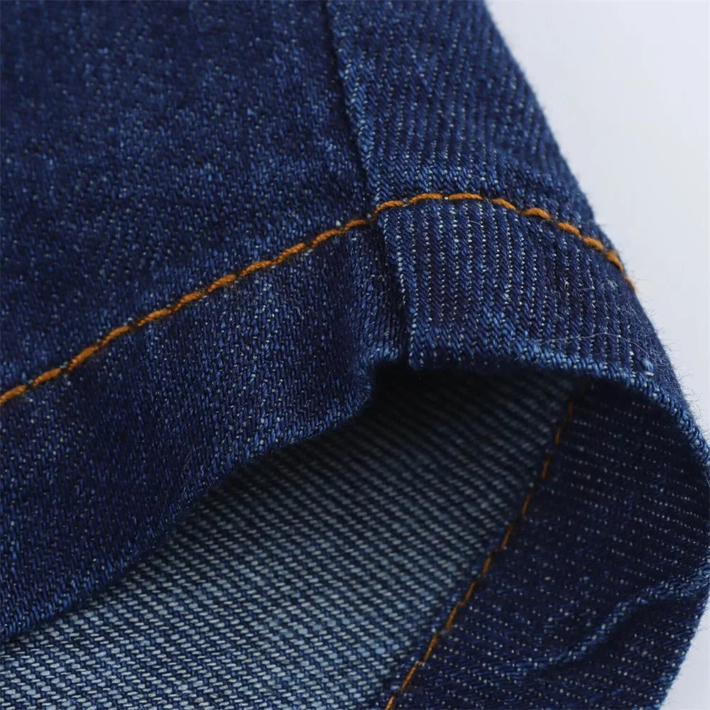 UNIZERA 2025 Women Denim Set Loose Fit Button Down Shirt With Wide Leg Pants Fashionable Casual Wear for Women