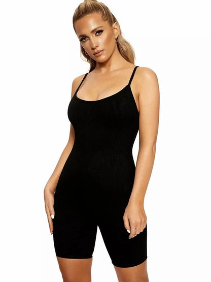 Sisterlinda Sexy Backless Sleeveless Black Playsuits Womens Elastic Soft Casual Wear Short Rompers Jog Sportswear Bodysuits 2020