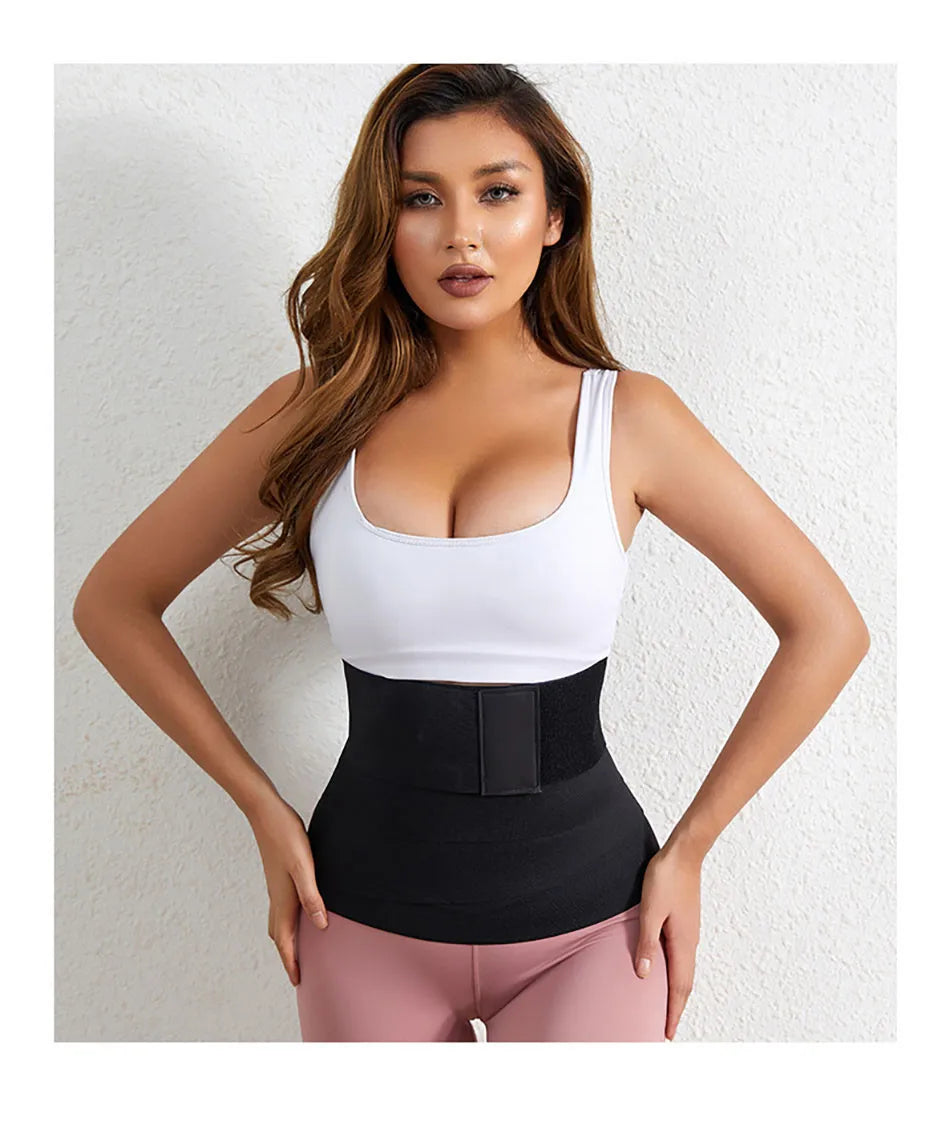 Women Hook and Loop Abdominal Slimming Bandages with Elastic Wrap Daily Use and Effective for Post-Gym Maternity Supplies