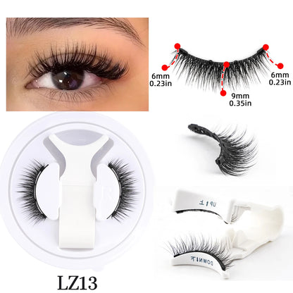 Hot Magnetic Eyelashes Set 1 Pair Reusable No Glue Needed False Eyelashes with Magnetic Tweezers Curly Faux Lashes Makeup Tool