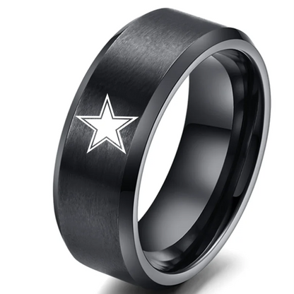 MOREDEAR 8mm Black Titanium Ring Dallas Cowboys For Men and Women M124JR2010-8BK