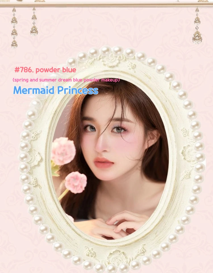 Colorrose Embossed Powder Blush Blue Genuine Nude Makeup Natural Party Blusher Shimmer Pearlescent Highlight Eyeshadow