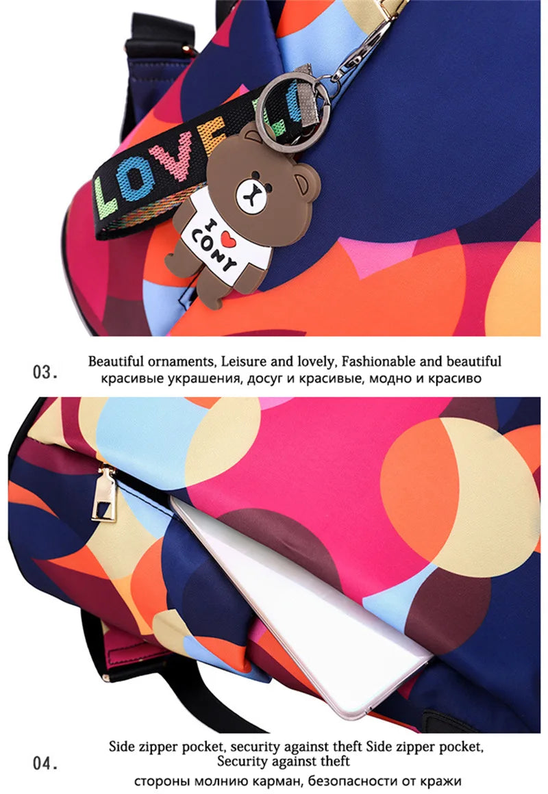 Fashion Backpack Women Oxford Cloth Shoulder Bag 2024 School Bags For Teenage Girls Light Ladies Travel Bagpack Mochila Feminina