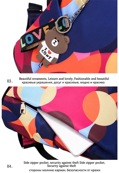 Fashion Backpack Women Oxford Cloth Shoulder Bag 2024 School Bags For Teenage Girls Light Ladies Travel Bagpack Mochila Feminina