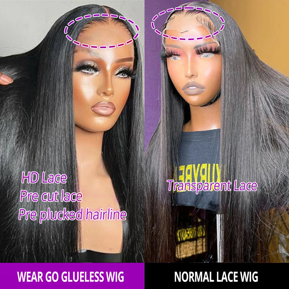 360 Full Lace Human Hair Wig Bone Straight Lace Front Wig 13x4 HD Transparent Lace Frontal Wig For Women Preplucked 250% Density Badiee Stylez