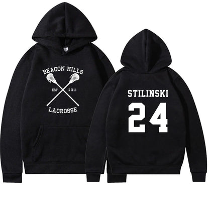 Teen Wolf Hoodie Beacon Hills Lacrosse Hoodie Stilinski 24 Teen Wolf Hooded Sweatshirt Dylan Obrien Unisex Teen Wolf Hoodies