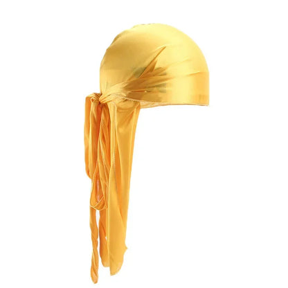 Fashion Long Tail Adult Satin Doo Rag Durag Bandanas Cap Pirate Hat Turban Men Hip Hop Headband Biker Headwrap Women Headwear