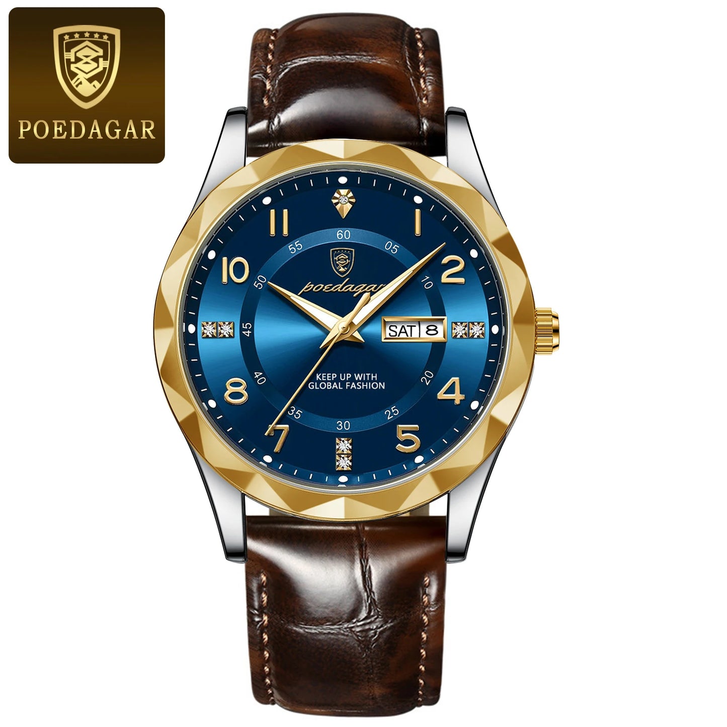 POEDAGAR Luxury High Quality Watches for Men Sport Quartz Leather Man Watch Waterproof Luminous Date Week Men's Watch Male Reloj - Badiee Stylez