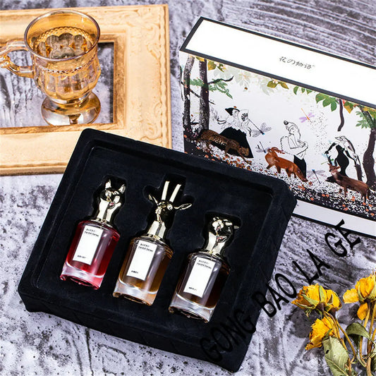 Luxury Brand Perfume Women 75ml Cologne Men Parfums Homme Plant Floral Scent Spray Pheromone Perfumes De Mujer Gift Box 3Pcs Set - Badiee Stylez
