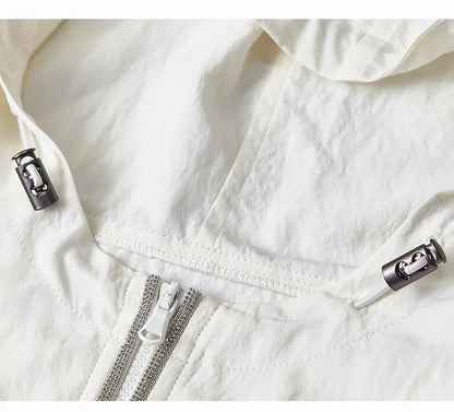 Women's Spring Summer New Hooded suit Casual Sports Fashion Chain Cardigan with Trousers Two-piece Set Badiee Stylez