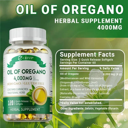 Organic Oregano Oil Capsules - with Black Seed Oil,Promotes Intestinal Digestion, Detoxification, Anti-oxidation