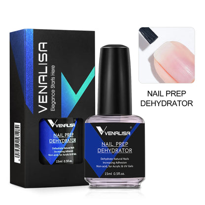 Venalisa 15ml Nail Prep Dehydrator Fast Dry Acid-Free Primer Bond Natural for Builder Jelly Gel Nail Gel Polish Color GelVarnish