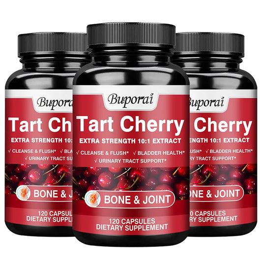 Tart Cherry Capsules - Uric Acid Cleansing, Joint Health, Promotes Muscle Recovery, Antioxidant