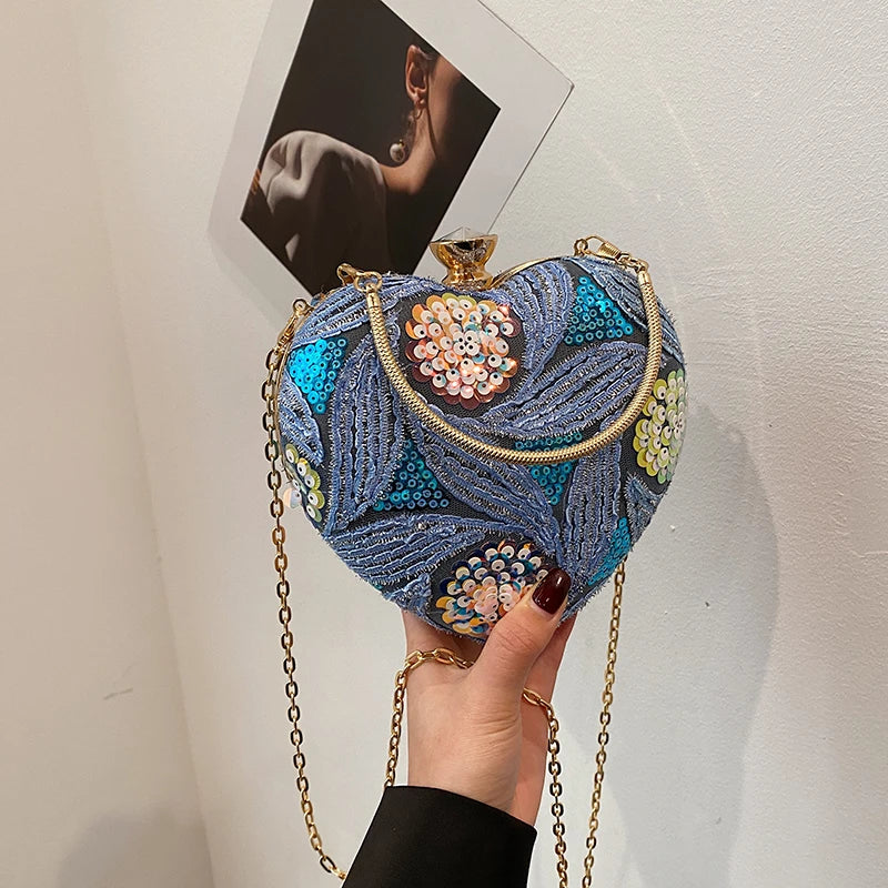 Luxury Gold Clutch Bags for Women 2025 Party Bags Evening Purse Designer Crossbody Bag New in Handbag Ladies hand bag sac femme Blue