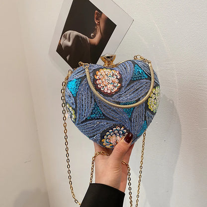 Luxury Gold Clutch Bags for Women 2025 Party Bags Evening Purse Designer Crossbody Bag New in Handbag Ladies hand bag sac femme Blue