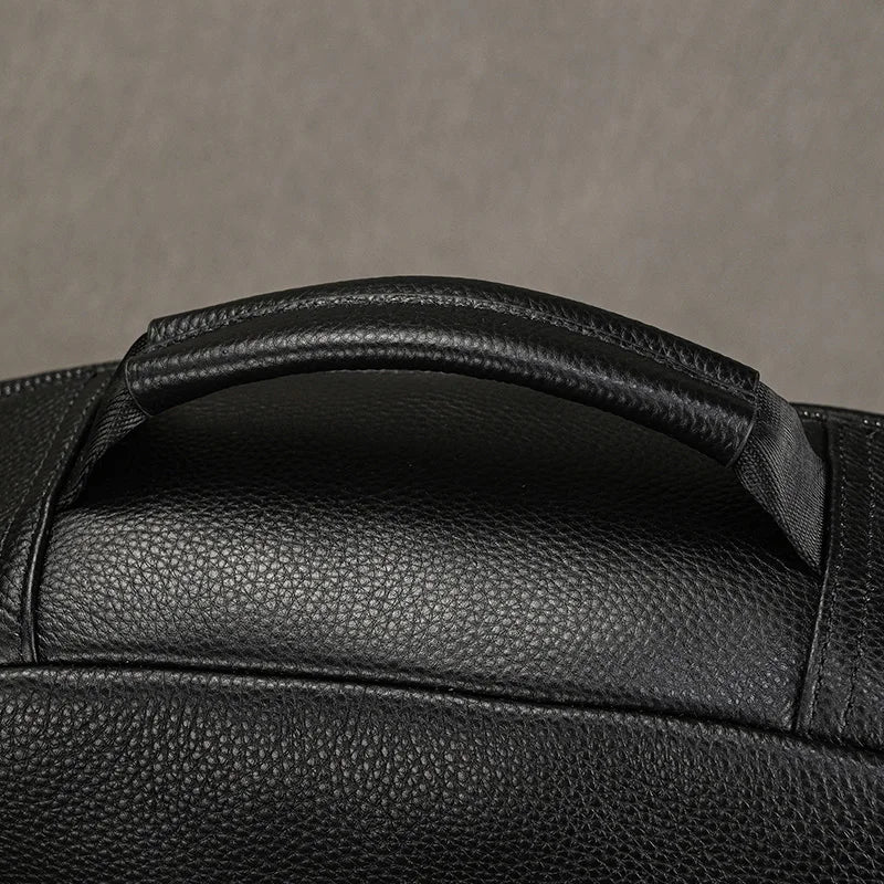 Hot Sale 15.6" Men Laptop Backpack Genuine Leather Waterproof Backpack Fashion Travel Bags School Bag Leather Bookbag Daypack