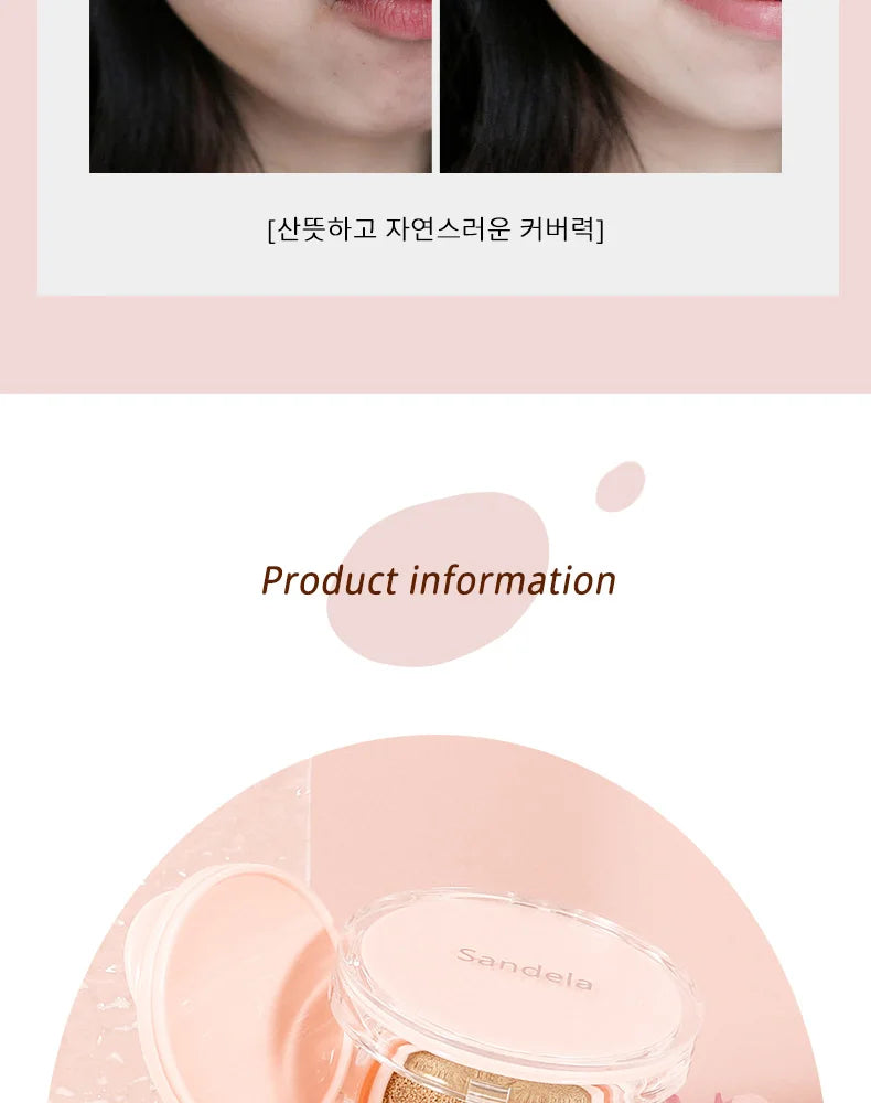 SANDELA Matte Silky Moisturizing Foundation Long Lasting Air Cushion Bb & Cc Cream Cushion