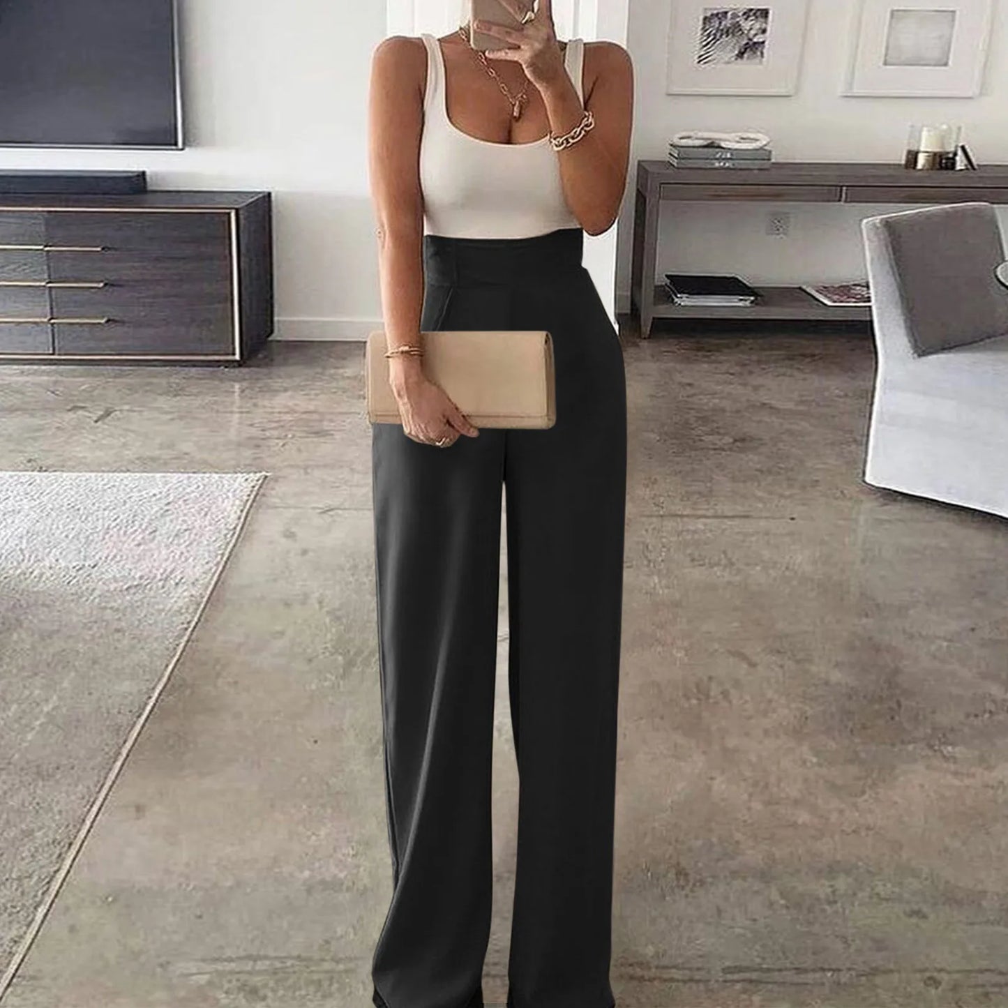 Sexy Rompers Jumpsuit Pants For Women Sleeveless Outdoor Fashion Causal Sleeveless Wide Leg Trousers Elegant Workplace Clothing Badiee Stylez