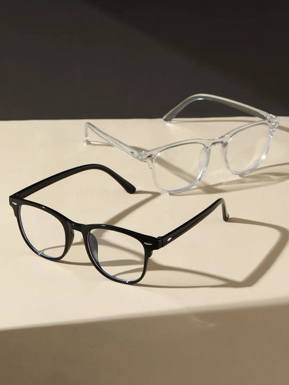 1PC/2PCS Fashion Pentos Plastic Frame Anti-Blue Light Clear Glasses For Daily Office Reading Life Eye Protection Accessories. Badiee Stylez