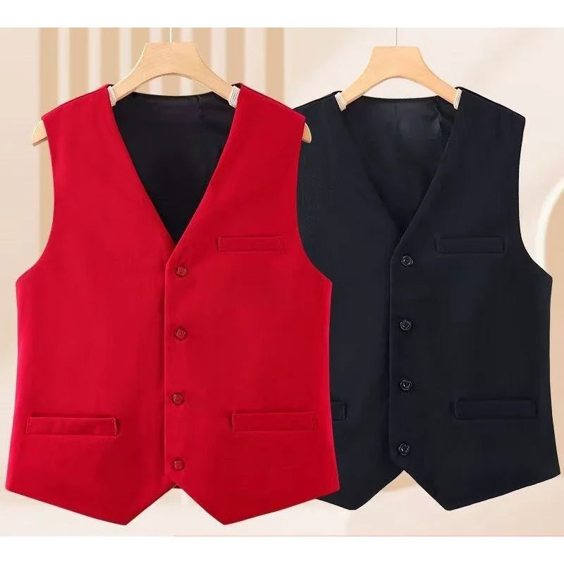 New In Office Lady's Plus Size Waistcoat Matching Casual Chic Elegant Lady's Vest V-Neck Sleeveless Tank Top Loose Coat Jacket