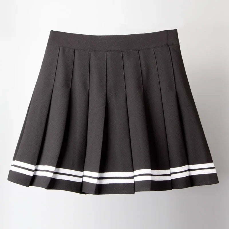 Black High Waist Mini Skirts Punk Pleated Vintage Skirt Gothic Streetwear Cross Print Pleated Women Skirts Lolita Harajuku Skirt 1807HS