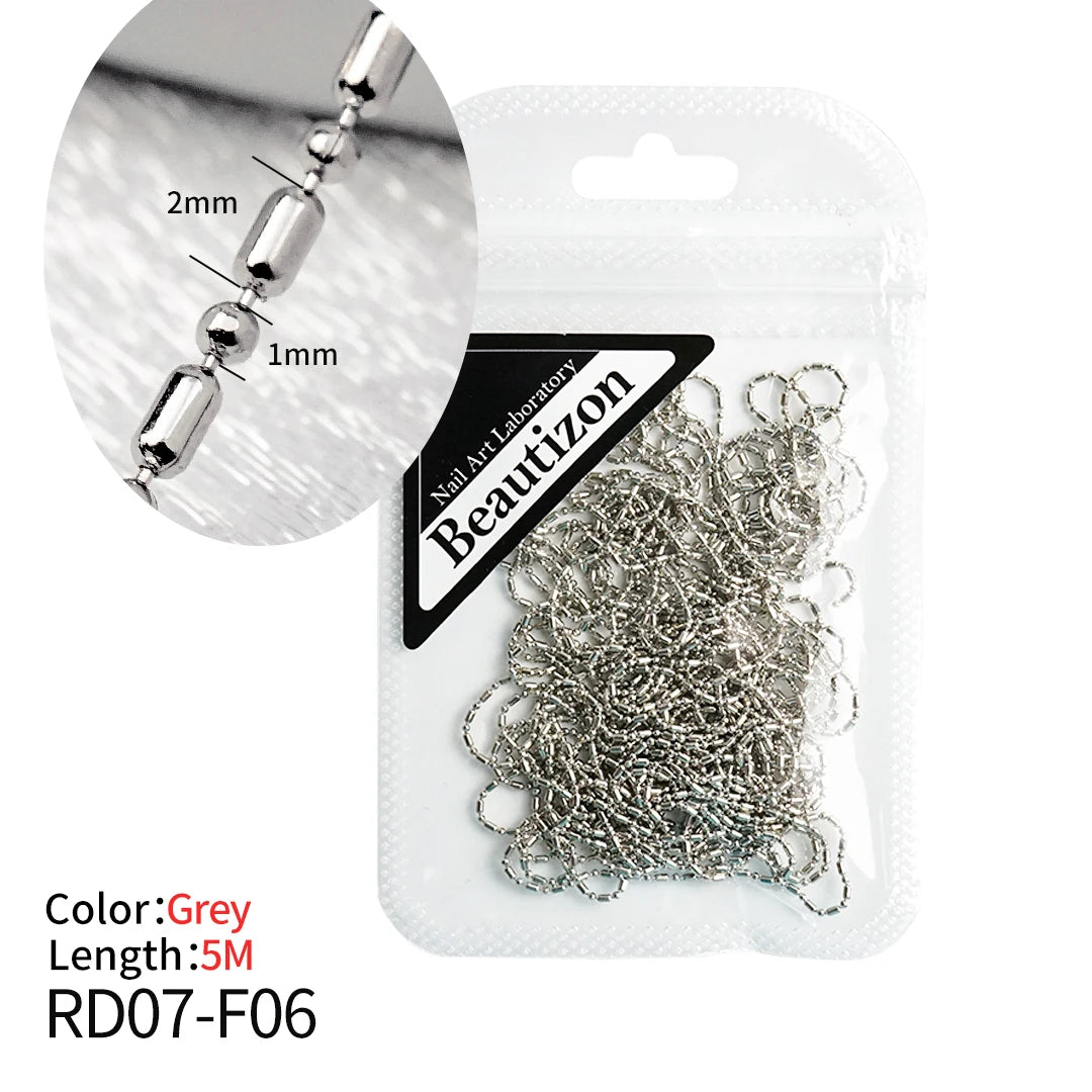 Nail Chain Rhinestone Beads Charms Gold Silver 3D Rhinestone Art Decoration Jewelry Parts Metal Steel Press on Nails Accessories