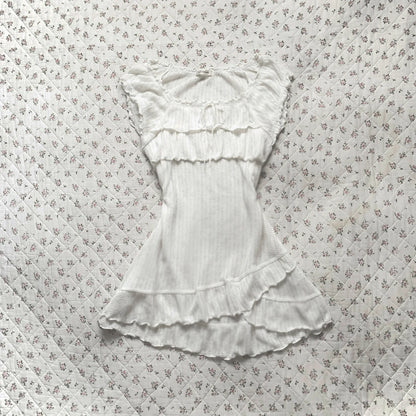 Sweet Y2K Woman Fashion Cute Clothing Dress Artsy Maiden Harajuku Sundress Aesthetic Chic Daily Fairy tale Classic Vintage Frock White 5